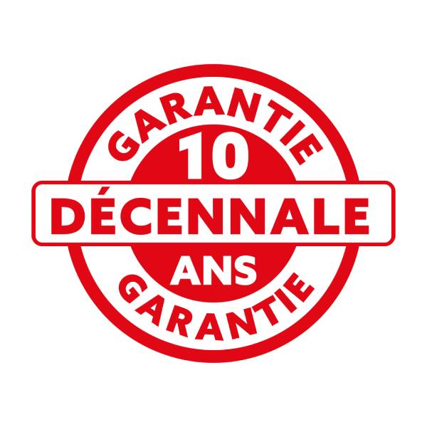 Couverture de la garantie decennale pour les menuiseries avec RSM Rénovation Logo rouge garantie decennale