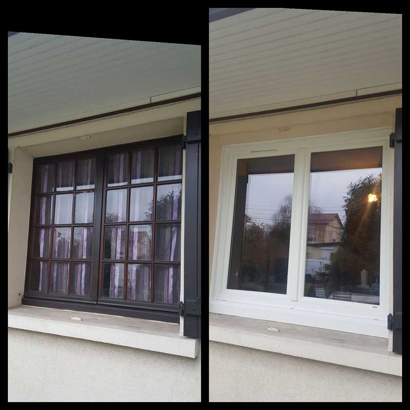avant aprés Pose de fenêtre PVC à Montigny Lès Cormeilles image 3