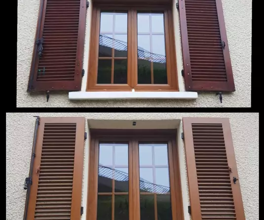 Volets battants posés à l'identique sur gonds existants — Chambly Oise (60) RSM Rénovation